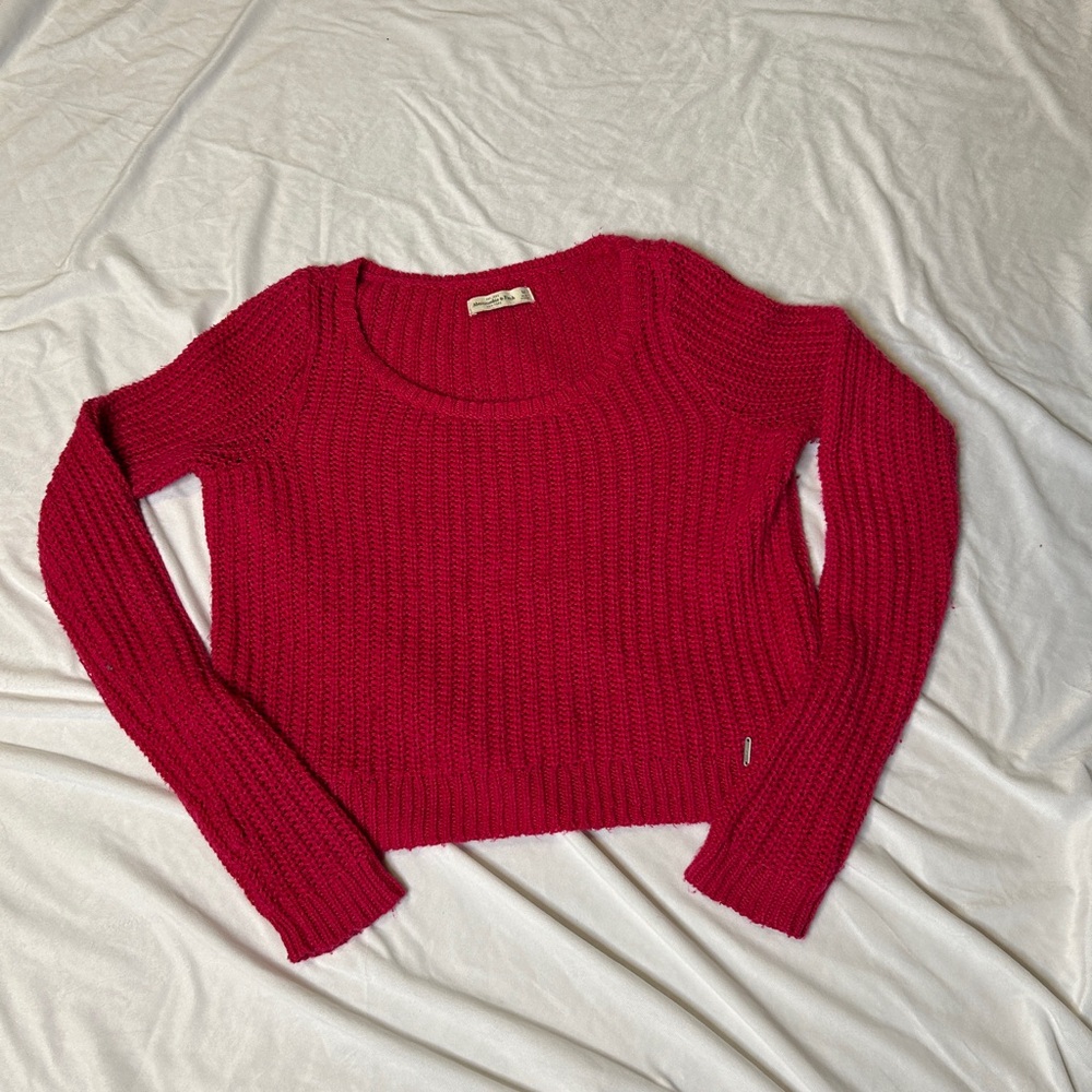 Abercrombie & Fitch Hot Pink Cropped Sweater